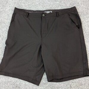 DAHUI Shorts Men's 44 Black Zip‎ Button Casual Logo Pockets
